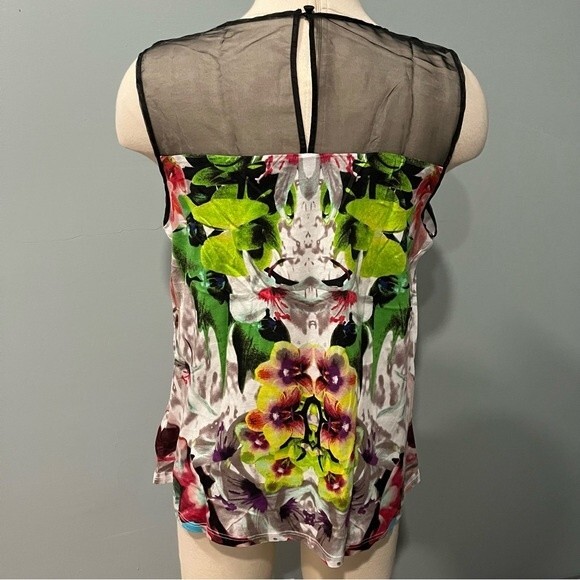 Prabal Gurung for Target Mesh Top Neon Graphic Sleeveless Top Size Large - Picture 6 of 10